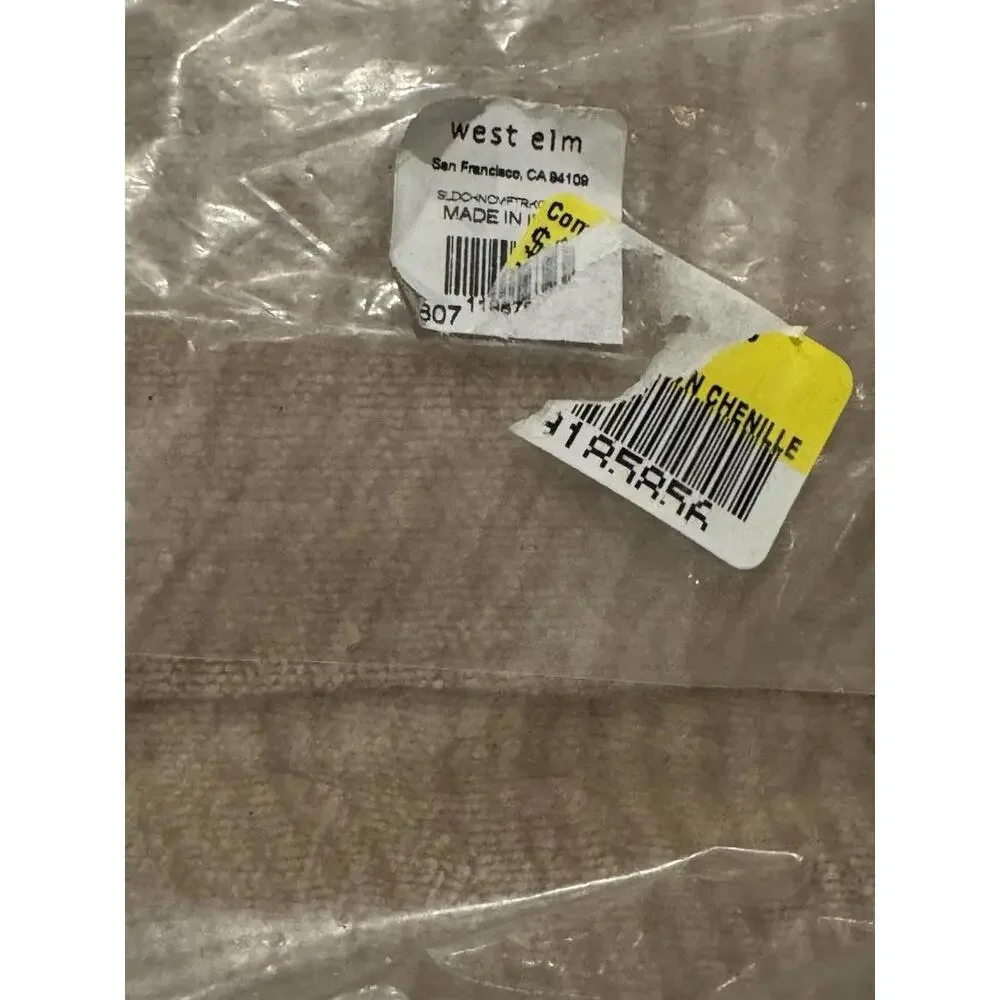 West Elm Chenille Linear Comforter. Taupe. King NEW